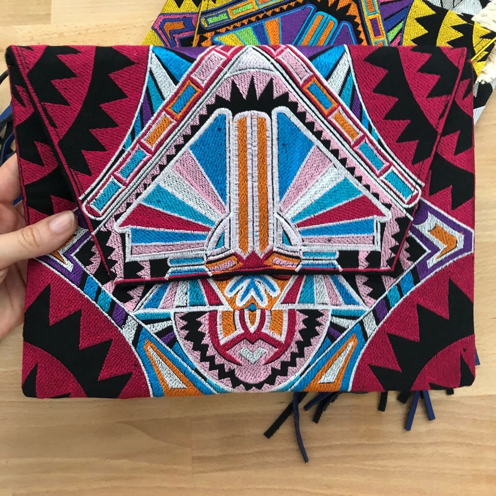 Handmade embroidered Thailand Clutch